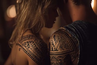 create cyber sigilism tribal design for tattoo or clothing