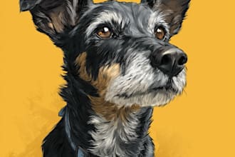draw pet portrait into cartoon disney