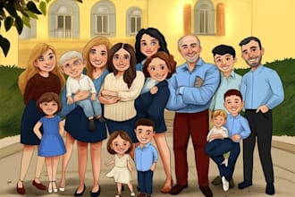 create a custom hobby caricature with a hand drawn portrait