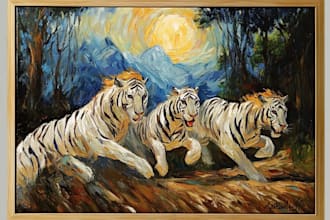 create oil painting illustration with natural light effects