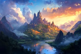 design stunning fantasy landscape