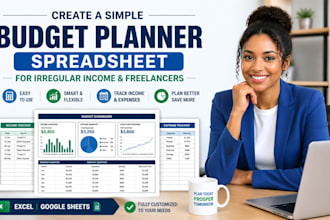 create a simple budget planner spreadsheet for irregular income and freelancers