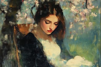 paint oil style portrait with soft light and detail