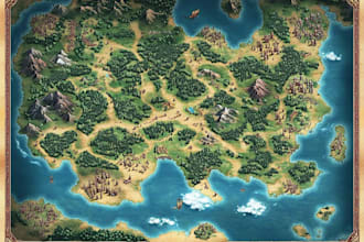 design awesome character dnd rpg fantasy cartoon art and map