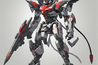 draw high quality robot, mecha concepts