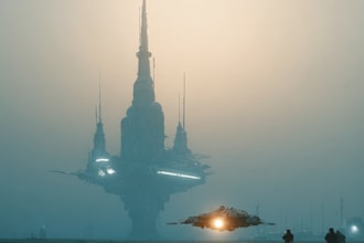 draw fantasy, post apocalyptic, background or concept art