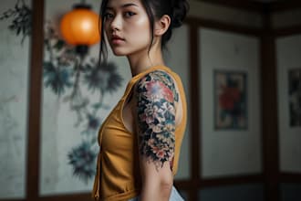 create a tattoo design in japanese style