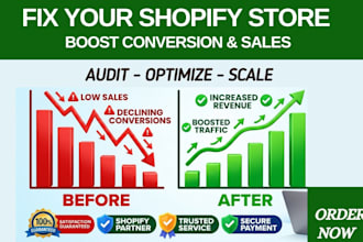 do a full shopify store audit, review, provide recommendations, and fix issues