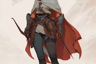draw original dnd or rpg character art mpas party for you