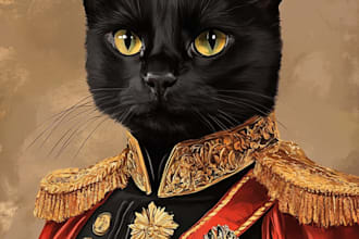 create custom royal pet portrait in high quality