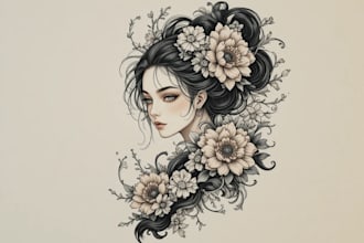 create a japanese style tattoo art