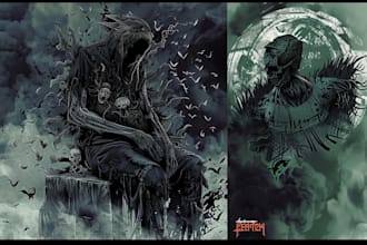 create dark art illustration