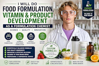 do food formulation, vitamin and product development as a formulation chemist