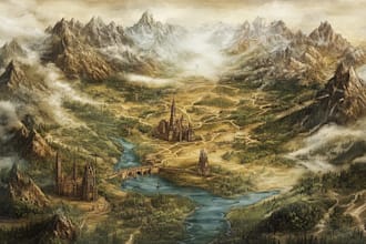 vector map illustration fantasy map design city map