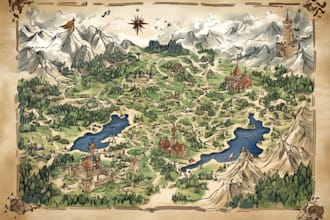 make you a unique fantasy battle map, world map