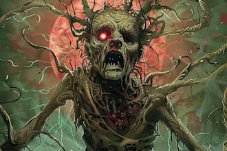 drawing horror and dark illustration