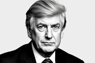 make a gorgeous hedcut wsj style portrait from a photo for you