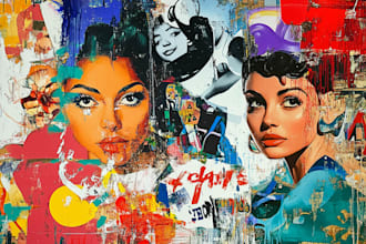 create a unique street pop art collage