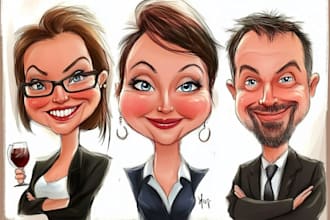 create amazing cartoon caricature potrait for you