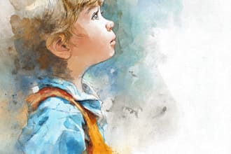 draw watercolor children book illustration and storybook