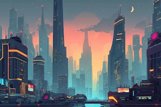 design sci fi city concept art