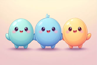 create cute kawaii cartoon character illustration