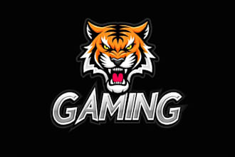 make a high quality angry tiger gaming head logo with unlimited revision
