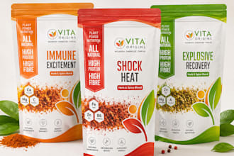 design products label for pouch, food and salsa label