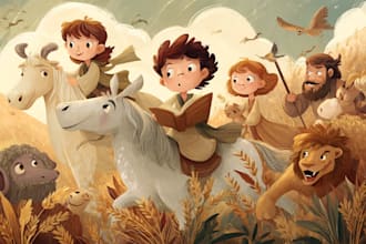 design adorable children comic book illustration with