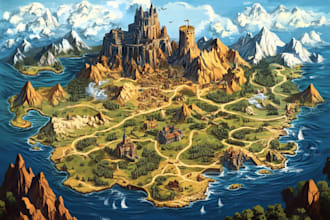 make you a unique fantasy battle map, world map