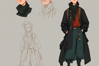 draw your character in cartoonish or marvel or anime style