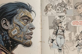 comic book illustration, comic graphic