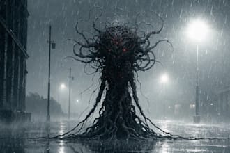 draw horror dark art character creature illustration cover