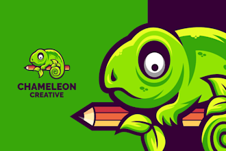 make an professional modern animals, chameleon logo