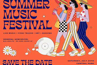 create vintage, retro flyer or poster design