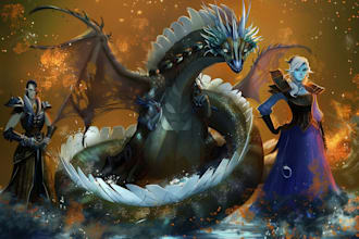 illustrate fantasy art creatures and characters