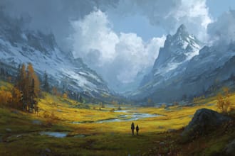 illustrate detailed fantasy cityscapes, no ai