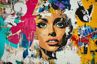create a unique street pop art collage