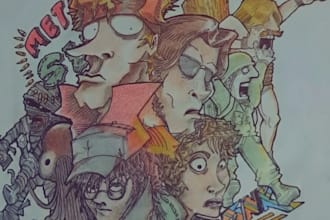 draw professional manual sketch and illustration on paper