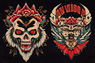 do unique illustration design a tattoo flash sheet
