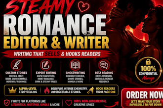 write erotic story and erotica dark romance novel book editor or nsfw fanfiction
