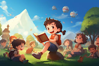 illustrate children story book illustration, children story,