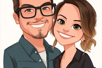 do couple caricature illustration for you