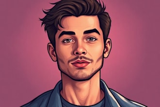 illustrate a amazing vector cartoon portrait art