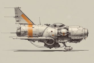 design unique sci fi spaceships and futuristic spacecraft art