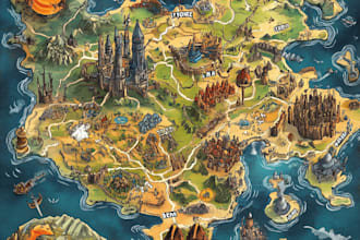 design creative map illustrations for marketing and ads