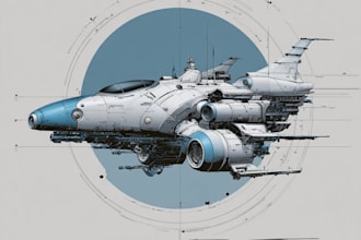 design futuristic spaceship concept art and space vehicles