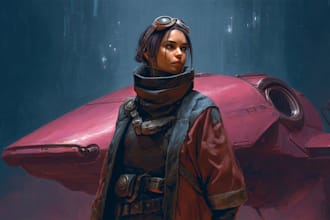 create cinematic scifi space opera illustrations inspired by epic galaxy worlds