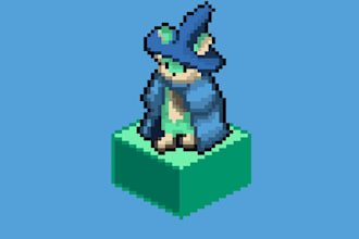 custom isometric pixel art characters, perfect for games, personal projects