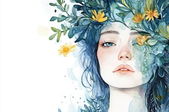 hand paint a stylised watercolor illustration